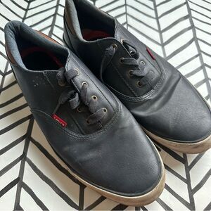 Levi's Men's Size 13 Navy Blue Canvas Lace Up Leather Sneaker